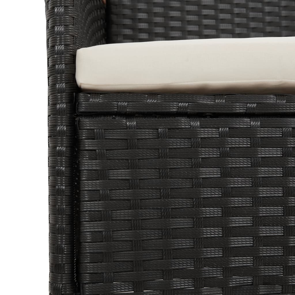 11-delige Tuinset met kussens poly rattan zwart is nu te koop bij PeponiXL, paradijselijk wonen!