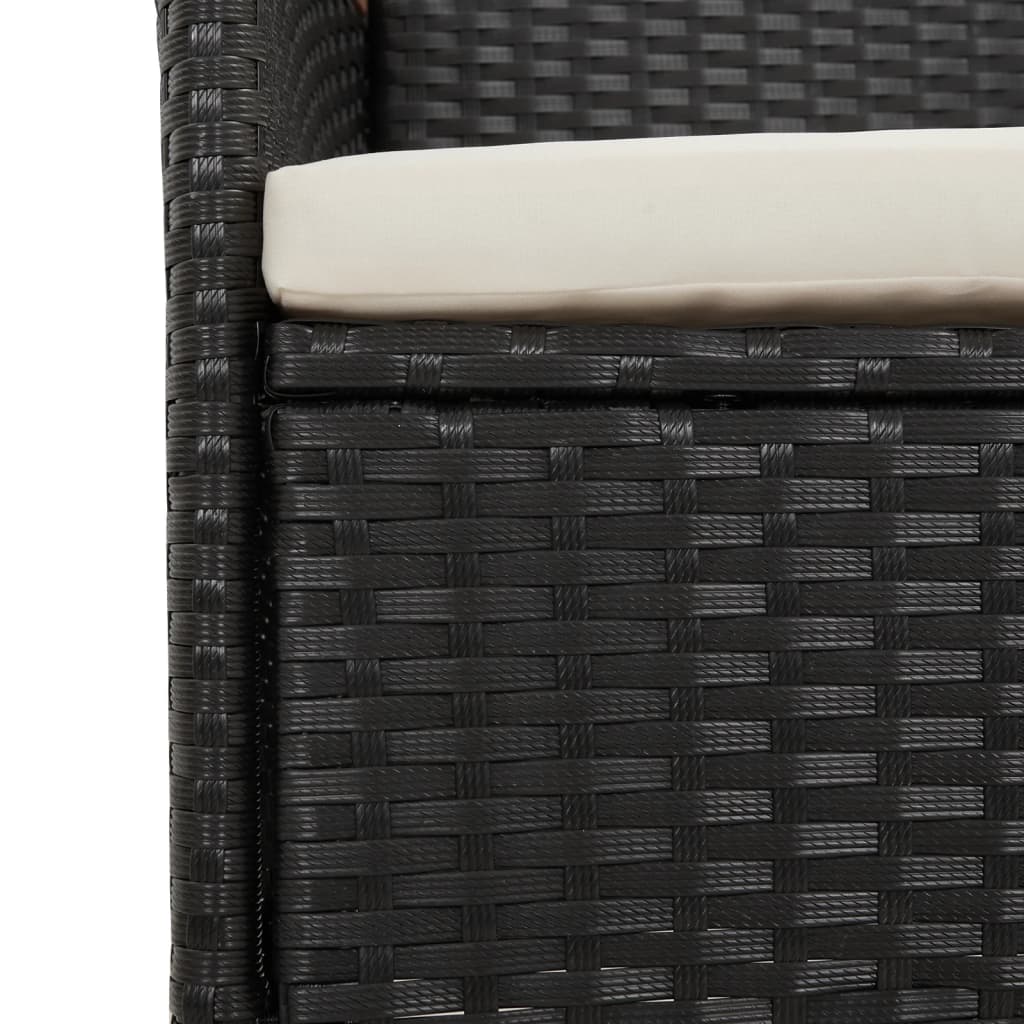 11-delige Tuinset met kussens poly rattan zwart is nu te koop bij PeponiXL, paradijselijk wonen!