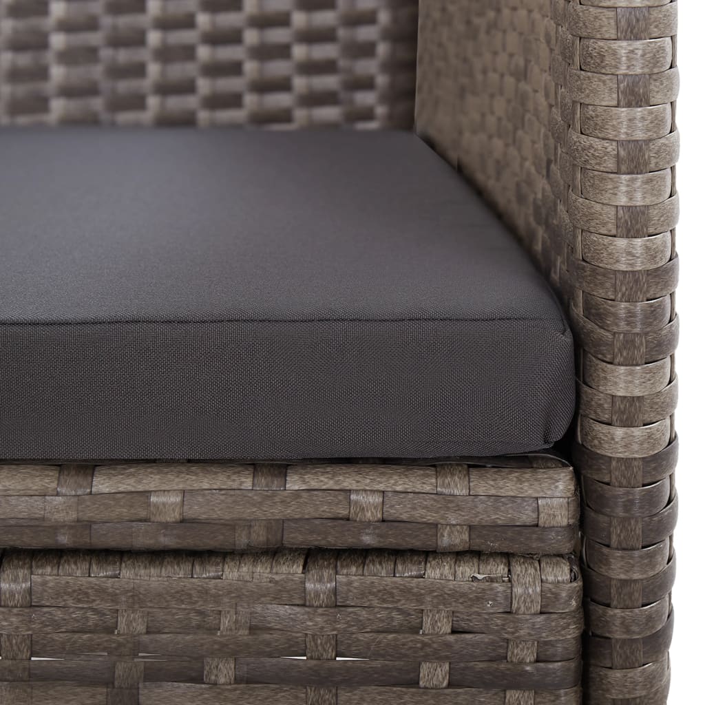 9-delige Tuinset met kussens poly rattan grijs is nu te koop bij PeponiXL, paradijselijk wonen!