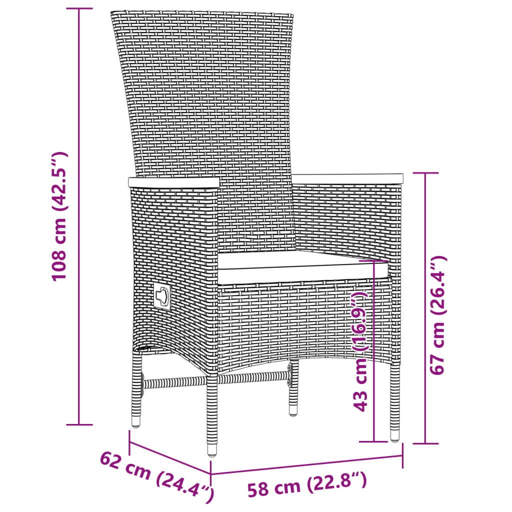 9-delige Tuinset met kussens poly rattan grijs is nu te koop bij PeponiXL, paradijselijk wonen!