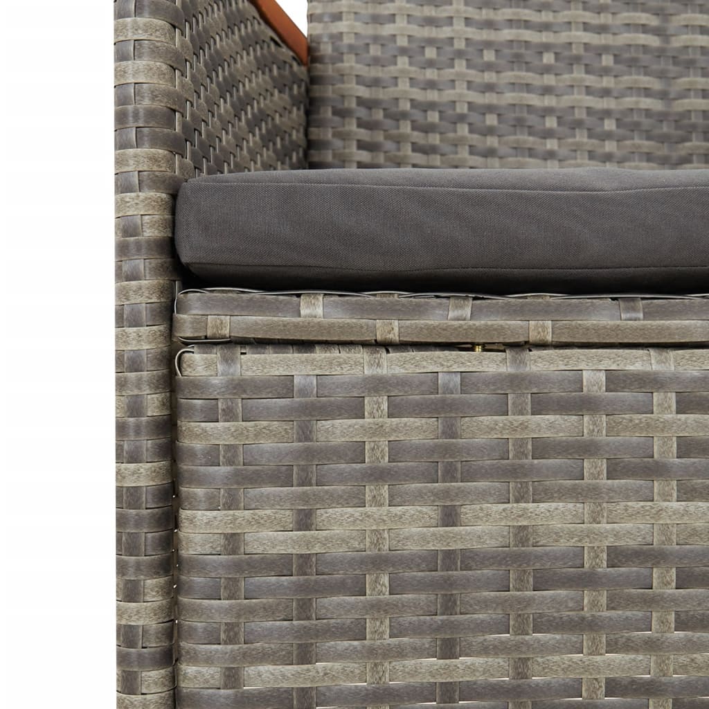 11-delige Tuinset met kussens poly rattan grijs is nu te koop bij PeponiXL, paradijselijk wonen!