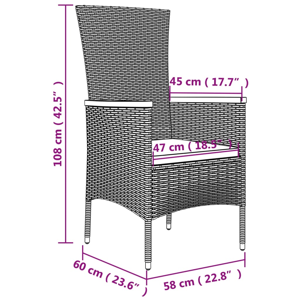 9-delige Tuinset met kussens poly rattan grijs is nu te koop bij PeponiXL, paradijselijk wonen!