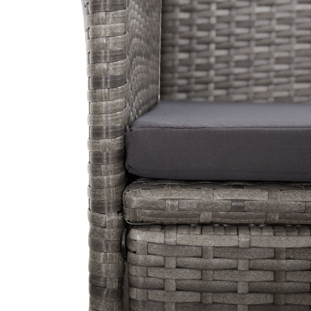 9-delige Tuinset met kussens poly rattan grijs is nu te koop bij PeponiXL, paradijselijk wonen!