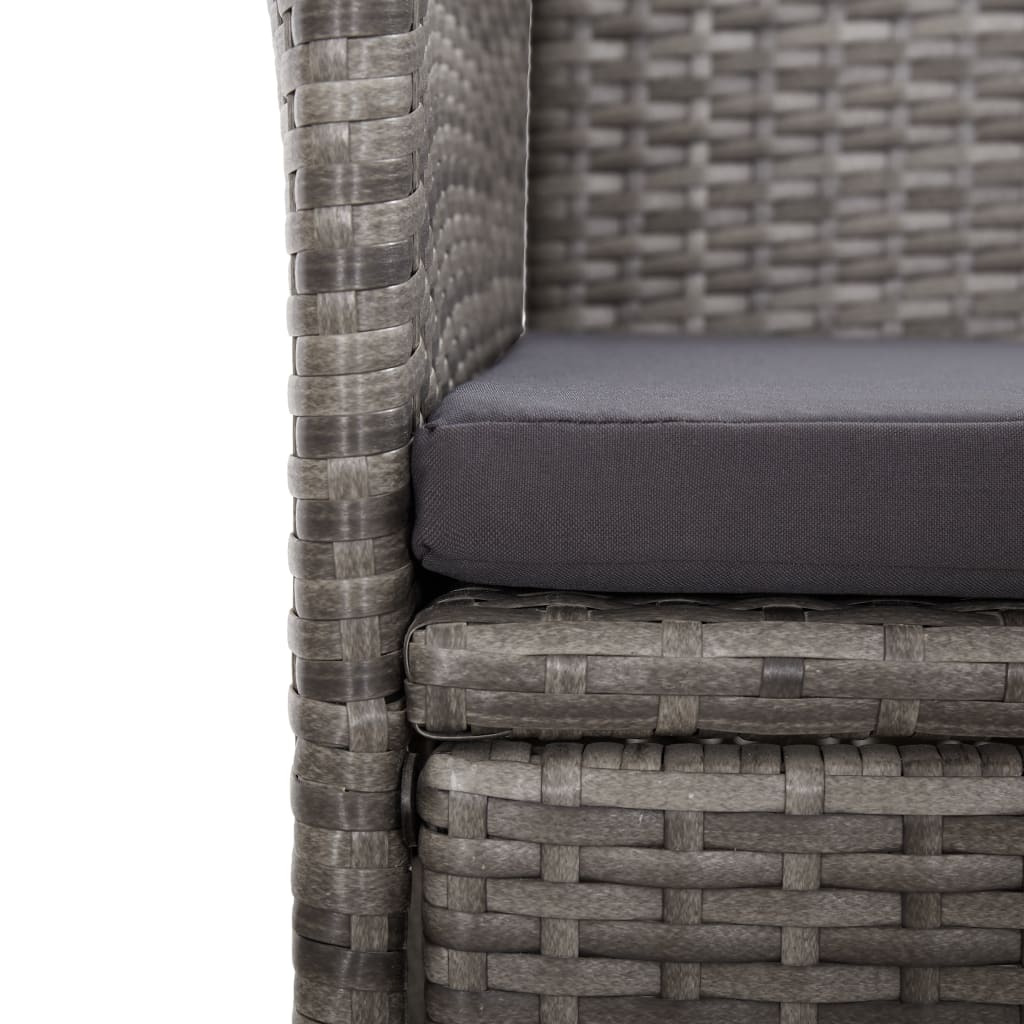11-delige Tuinset met kussens poly rattan grijs is nu te koop bij PeponiXL, paradijselijk wonen!