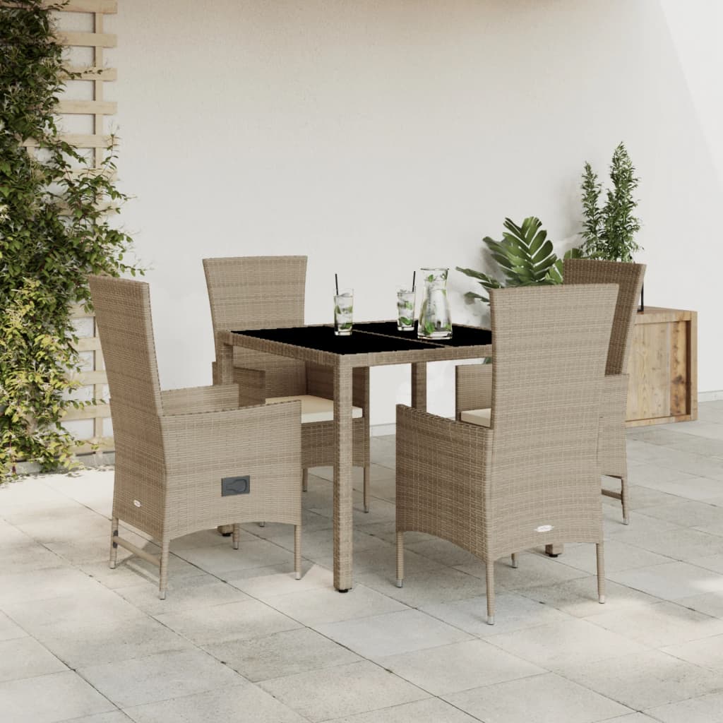 5-delige Tuinset met kussens poly rattan beige is nu te koop bij PeponiXL, paradijselijk wonen!