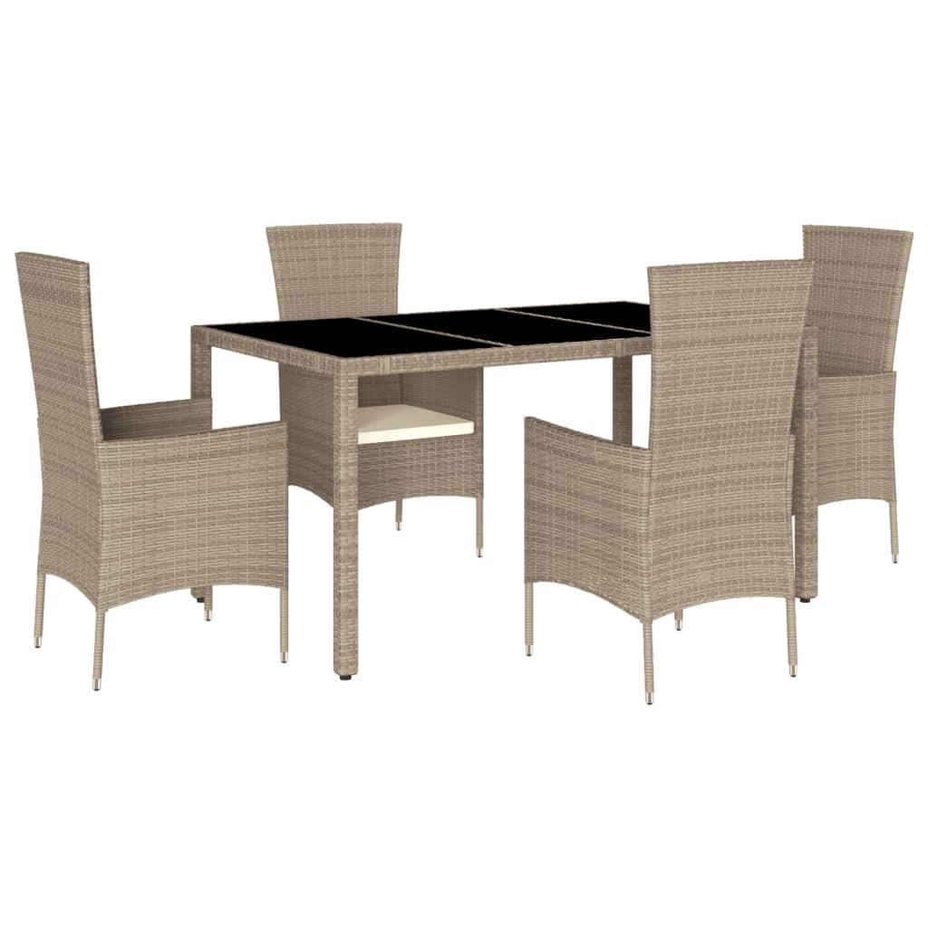 5-delige Tuinset met kussens poly rattan beige is nu te koop bij PeponiXL, paradijselijk wonen!