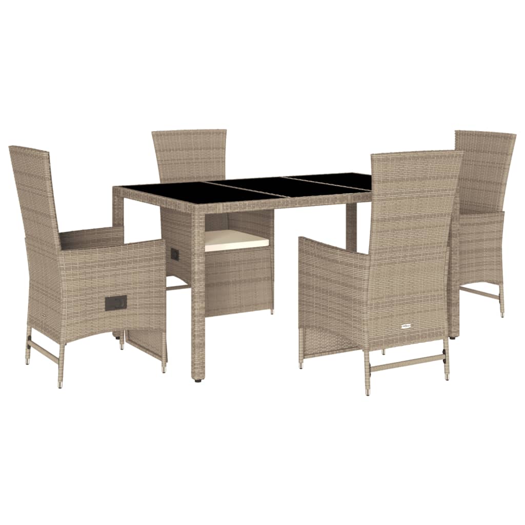 5-delige Tuinset met kussens poly rattan beige is nu te koop bij PeponiXL, paradijselijk wonen!