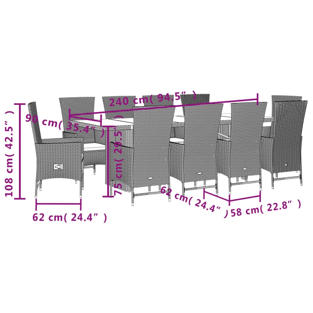 11-delige Tuinset met kussens poly rattan beige is nu te koop bij PeponiXL, paradijselijk wonen!