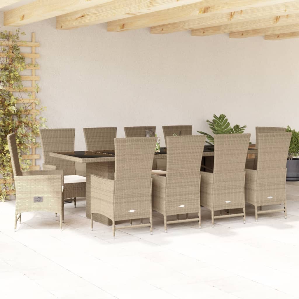11-delige Tuinset met kussens poly rattan beige is nu te koop bij PeponiXL, paradijselijk wonen!