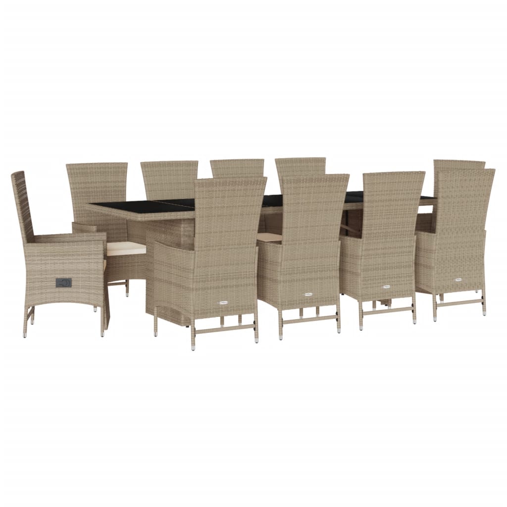 11-delige Tuinset met kussens poly rattan beige is nu te koop bij PeponiXL, paradijselijk wonen!