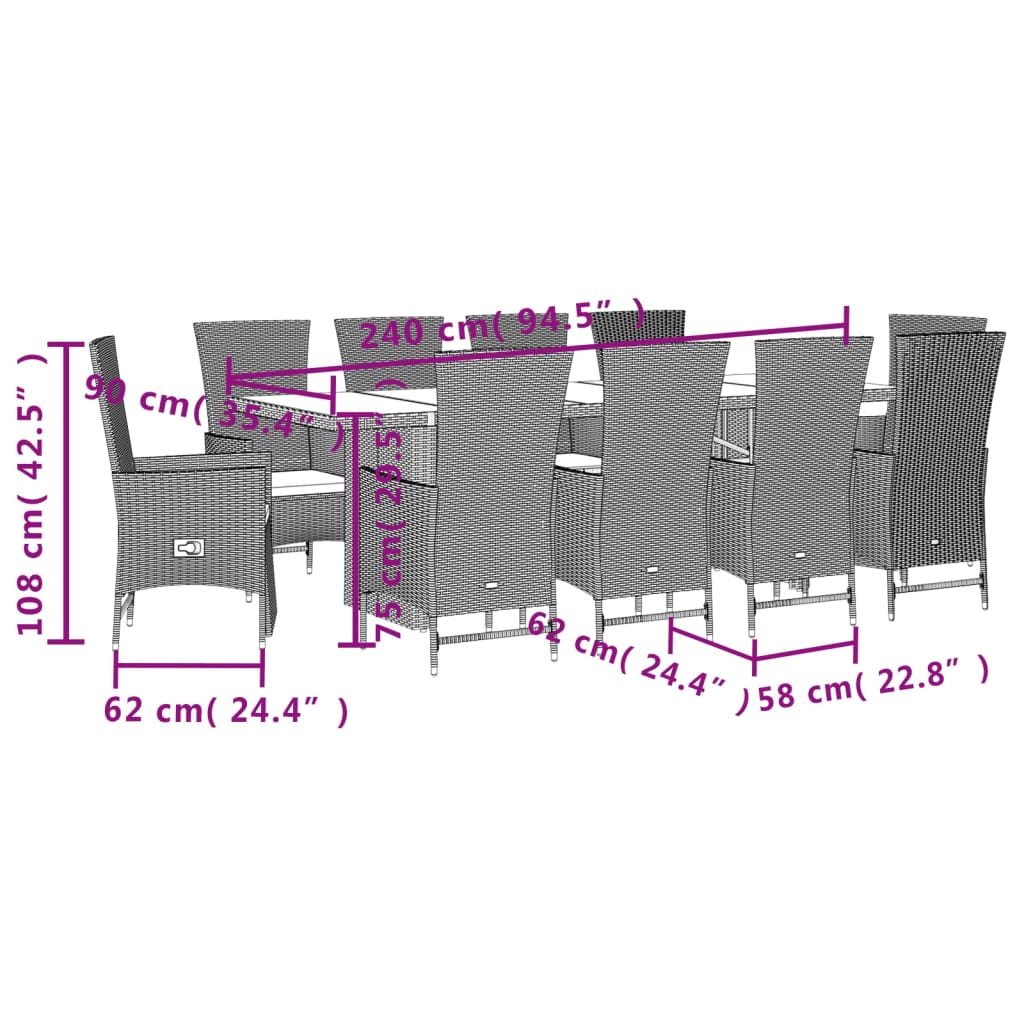 11-delige Tuinset met kussens poly rattan beige is nu te koop bij PeponiXL, paradijselijk wonen!