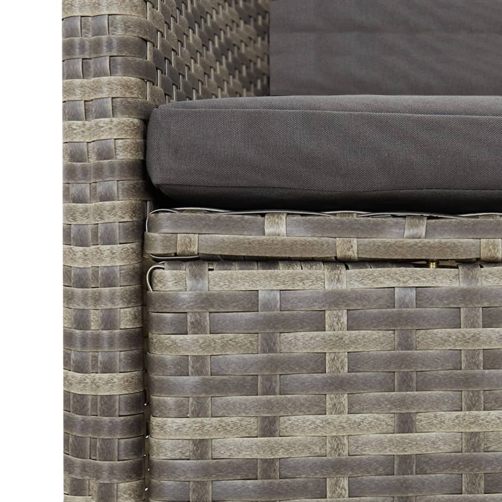 11-delige Tuinset met kussens poly rattan grijs is nu te koop bij PeponiXL, paradijselijk wonen!