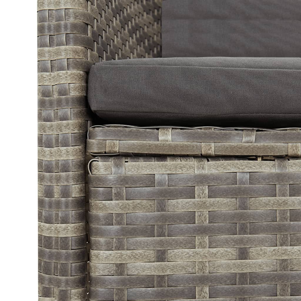 11-delige Tuinset met kussens poly rattan grijs is nu te koop bij PeponiXL, paradijselijk wonen!