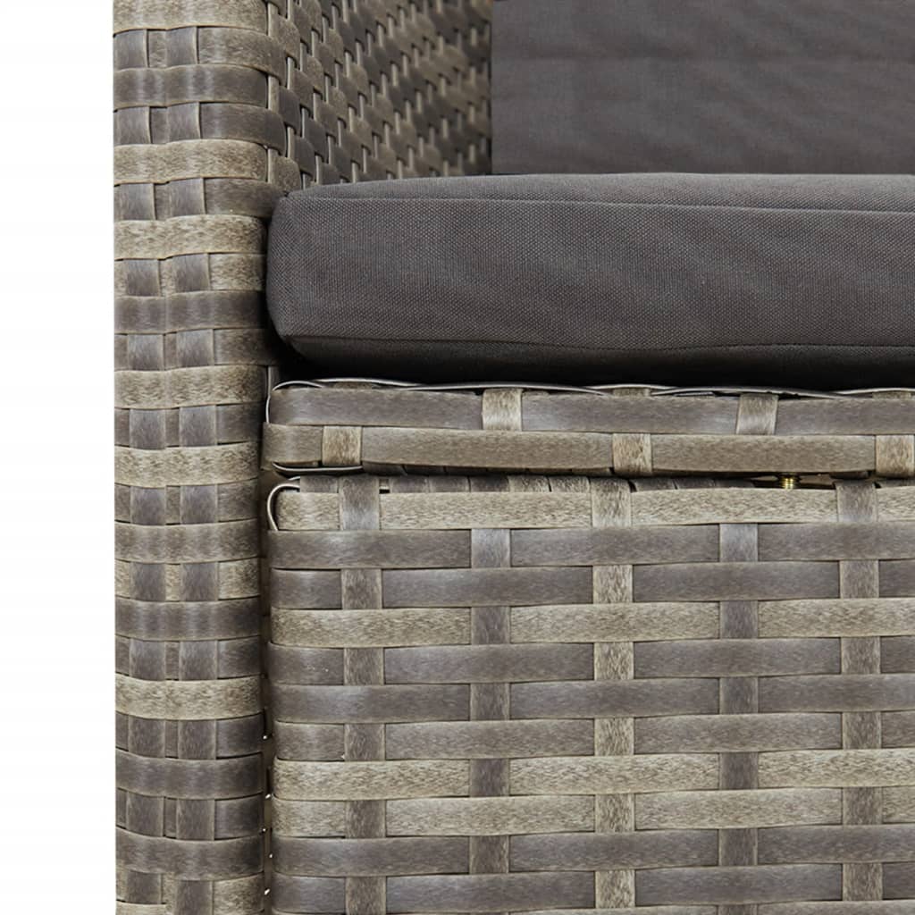 11-delige Tuinset met kussens poly rattan grijs is nu te koop bij PeponiXL, paradijselijk wonen!