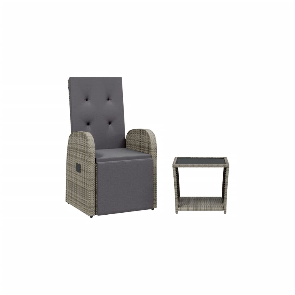 2-delige Tuinset met kussens poly rattan grijs is nu te koop bij PeponiXL, paradijselijk wonen!