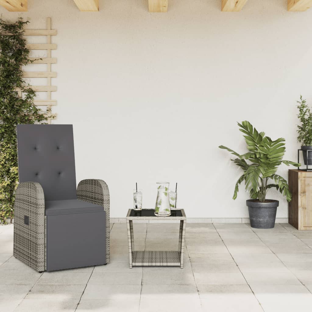 2-delige Tuinset met kussens poly rattan grijs is nu te koop bij PeponiXL, paradijselijk wonen!