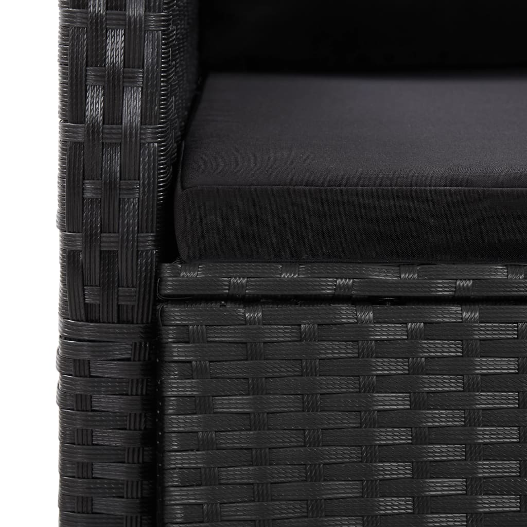 7-delige Tuinset met kussens poly rattan zwart is nu te koop bij PeponiXL, paradijselijk wonen!