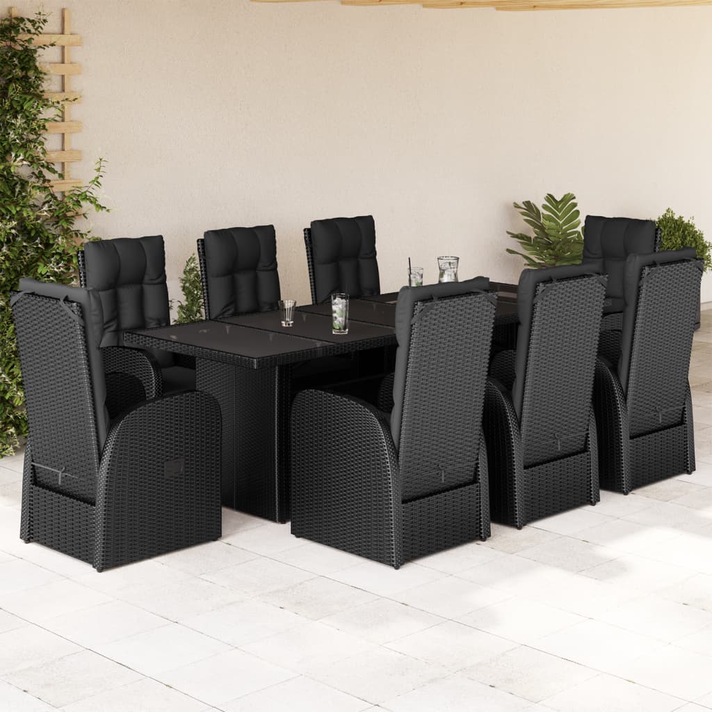 9-delige Tuinset poly rattan zwart is nu te koop bij PeponiXL, paradijselijk wonen!