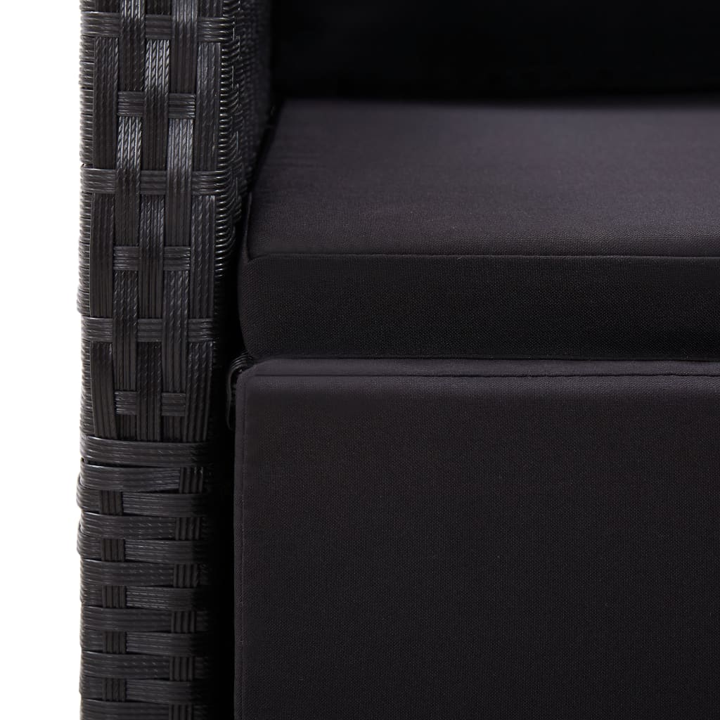 7-delige Tuinset met kussens poly rattan zwart is nu te koop bij PeponiXL, paradijselijk wonen!
