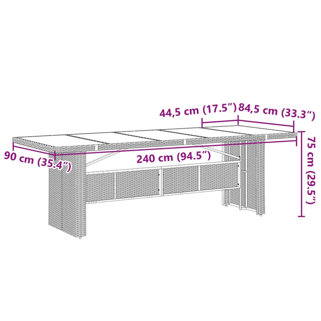 9-delige Tuinset poly rattan zwart is nu te koop bij PeponiXL, paradijselijk wonen!