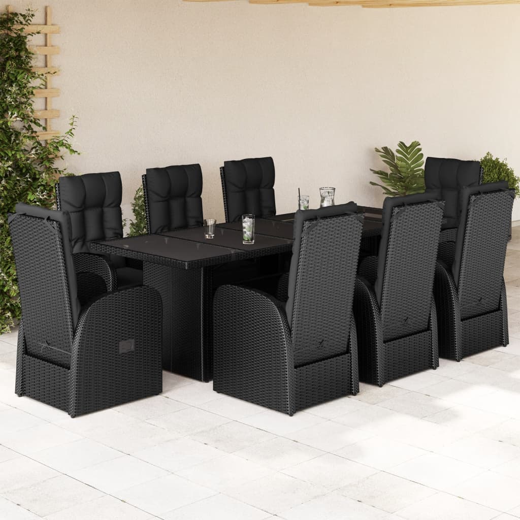 9-delige Tuinset poly rattan zwart is nu te koop bij PeponiXL, paradijselijk wonen!