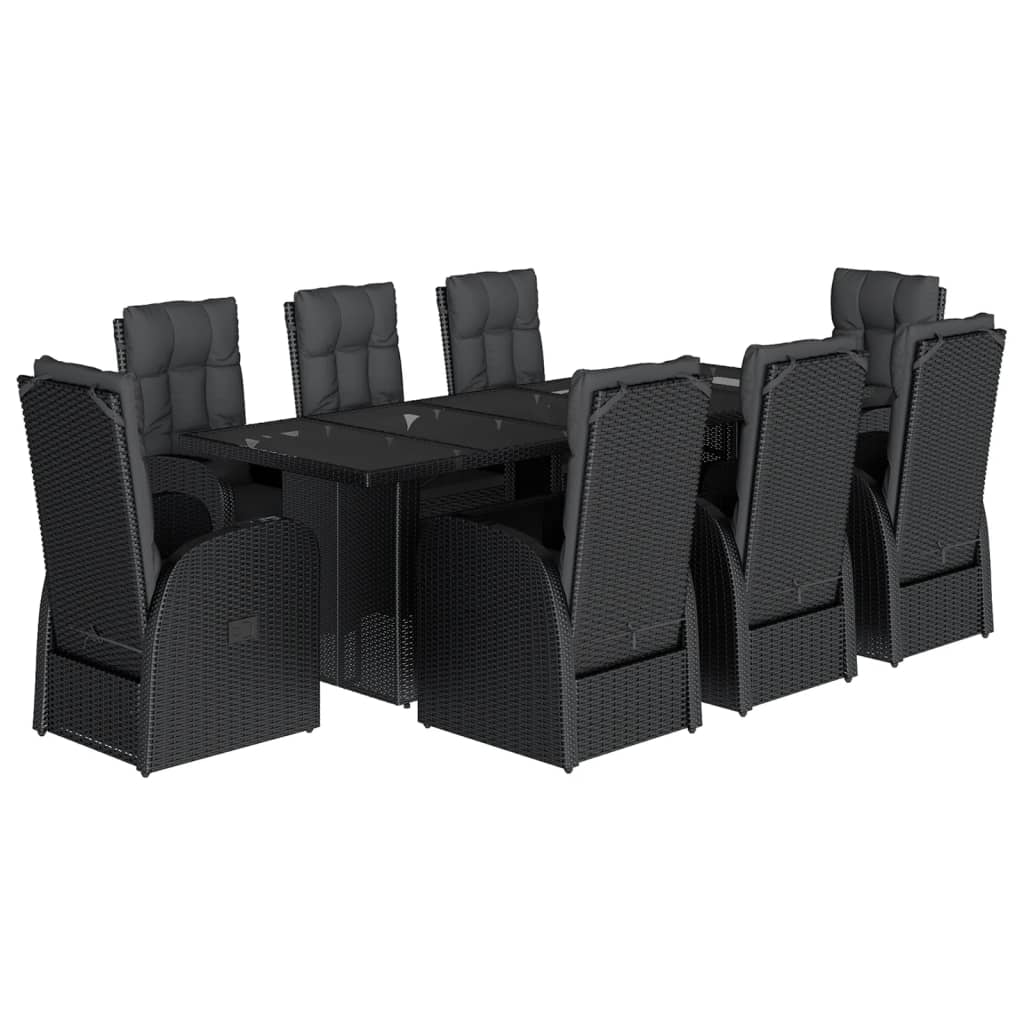 9-delige Tuinset poly rattan zwart is nu te koop bij PeponiXL, paradijselijk wonen!