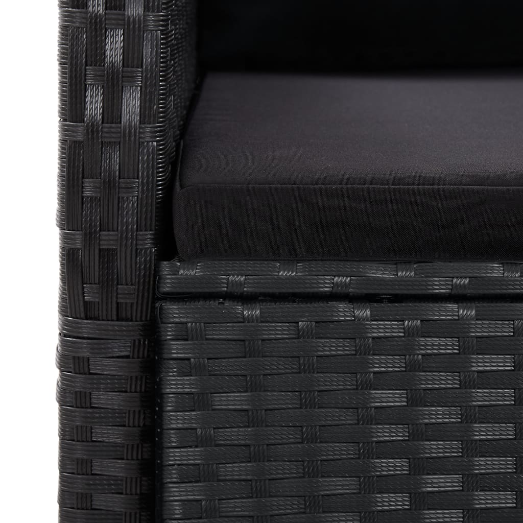 9-delige Tuinset poly rattan zwart is nu te koop bij PeponiXL, paradijselijk wonen!