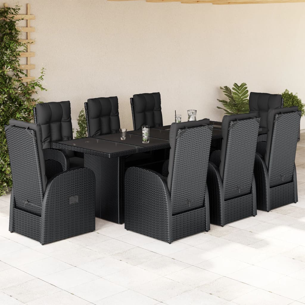 9-delige Tuinset poly rattan zwart is nu te koop bij PeponiXL, paradijselijk wonen!