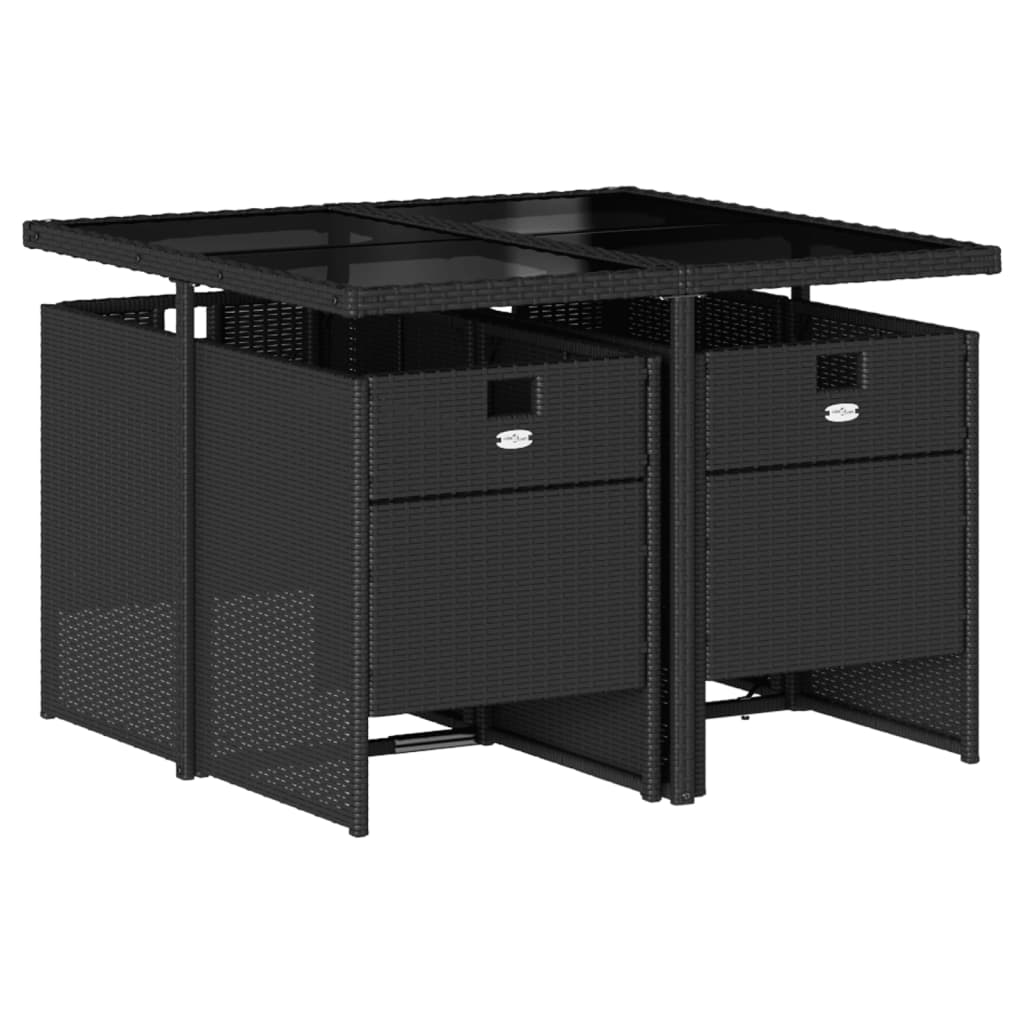 5-delige Tuinset met kussens poly rattan zwart is nu te koop bij PeponiXL, paradijselijk wonen!