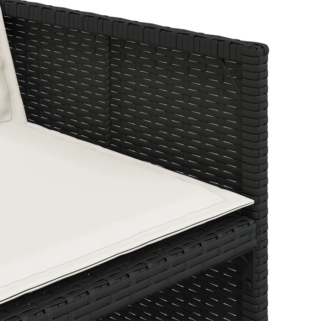 5-delige Tuinset met kussens poly rattan zwart is nu te koop bij PeponiXL, paradijselijk wonen!