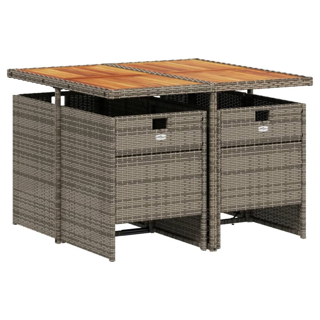 5-delige tuinset met kussens, grijs polyrotan is nu te koop bij PeponiXL, paradijselijk wonen!