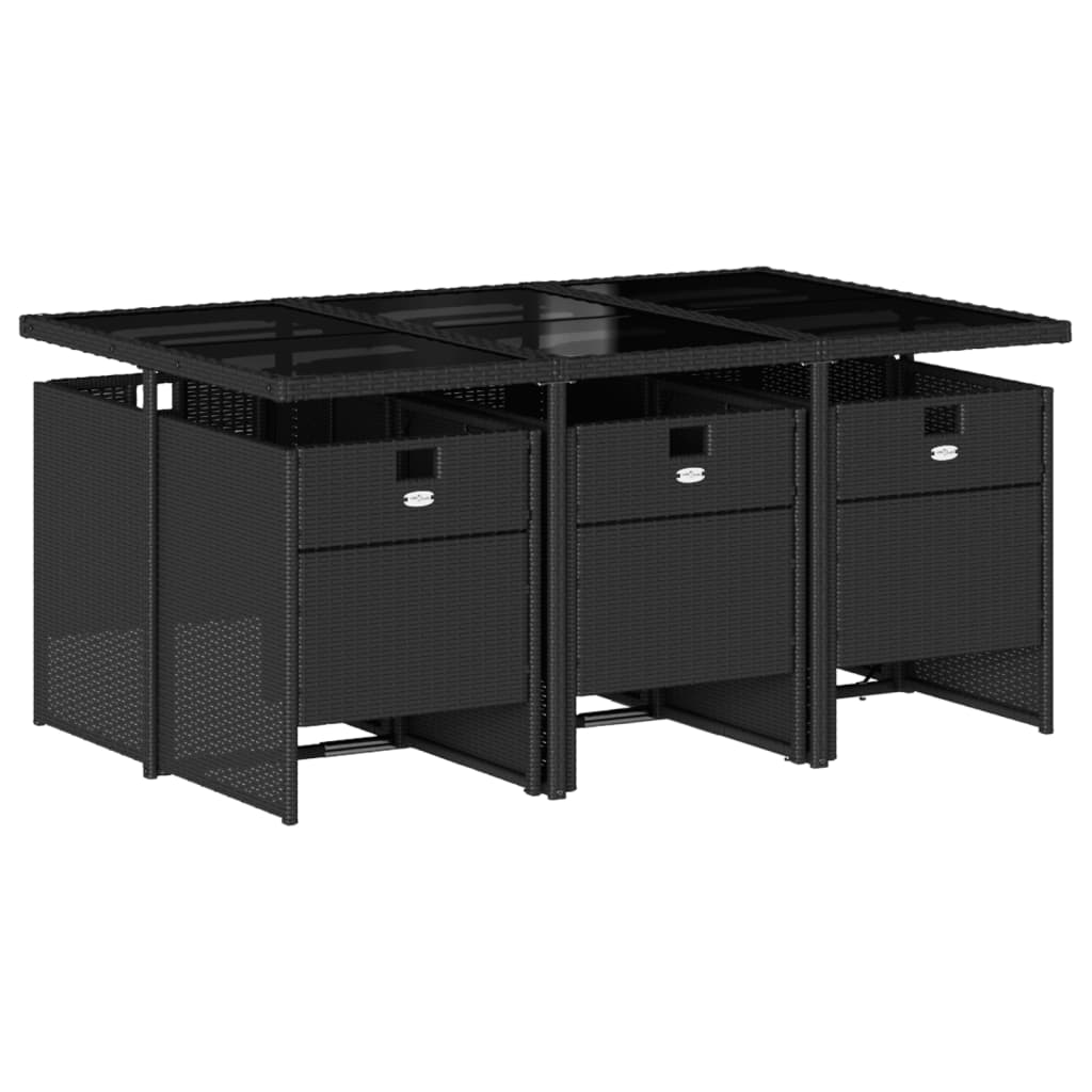 7-delige Tuinset met kussens poly rattan zwart is nu te koop bij PeponiXL, paradijselijk wonen!