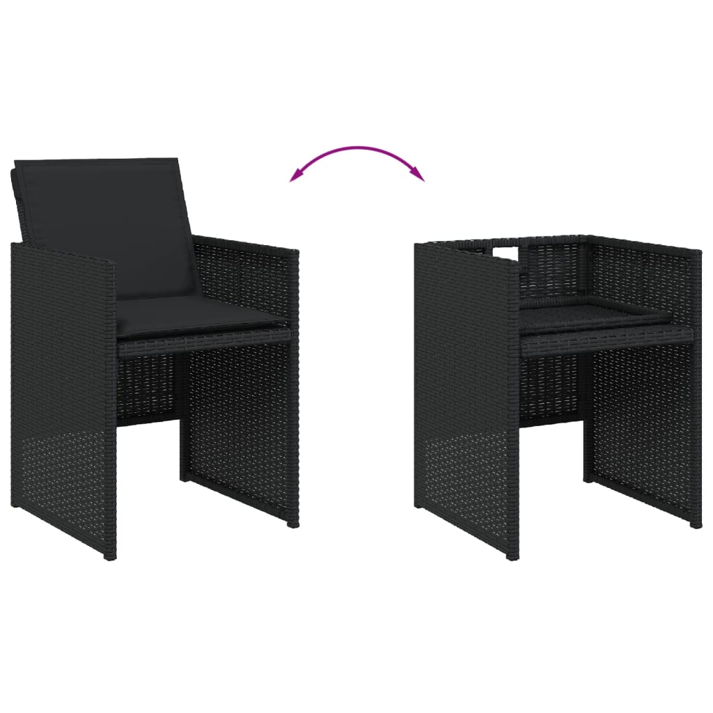 7-delige Tuinset met kussens poly rattan zwart is nu te koop bij PeponiXL, paradijselijk wonen!