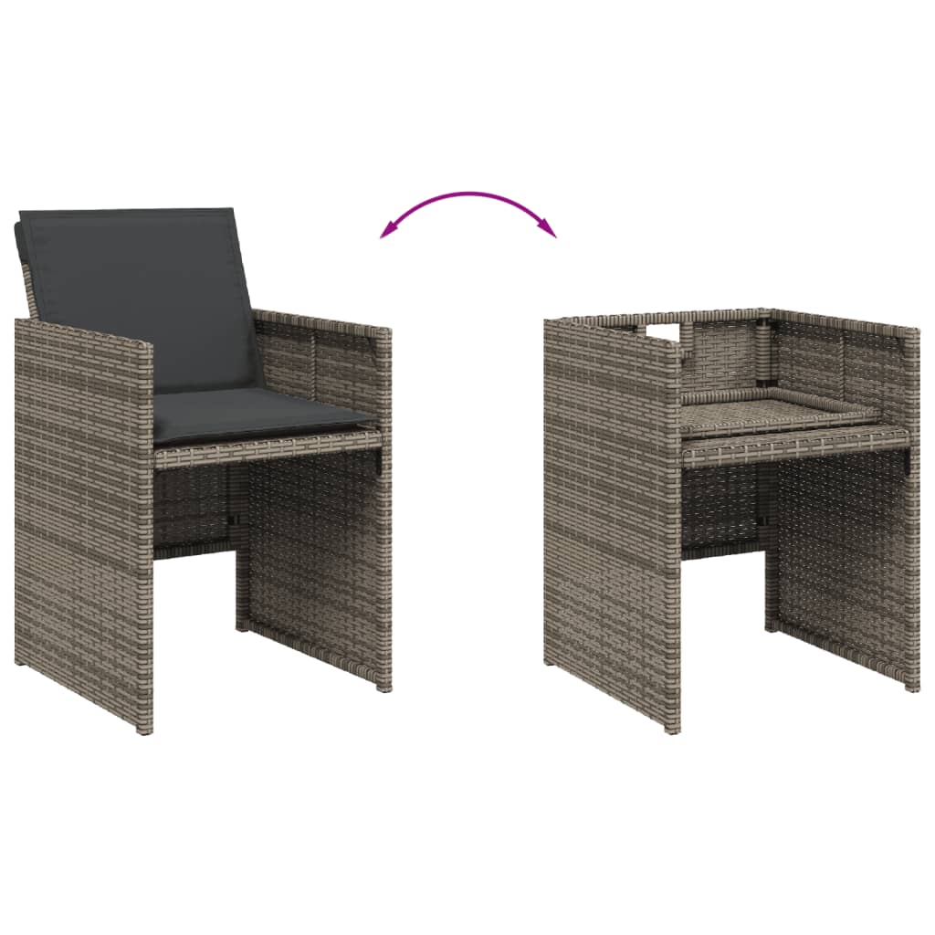 7-delige Tuinset met kussens poly rattan grijs is nu te koop bij PeponiXL, paradijselijk wonen!