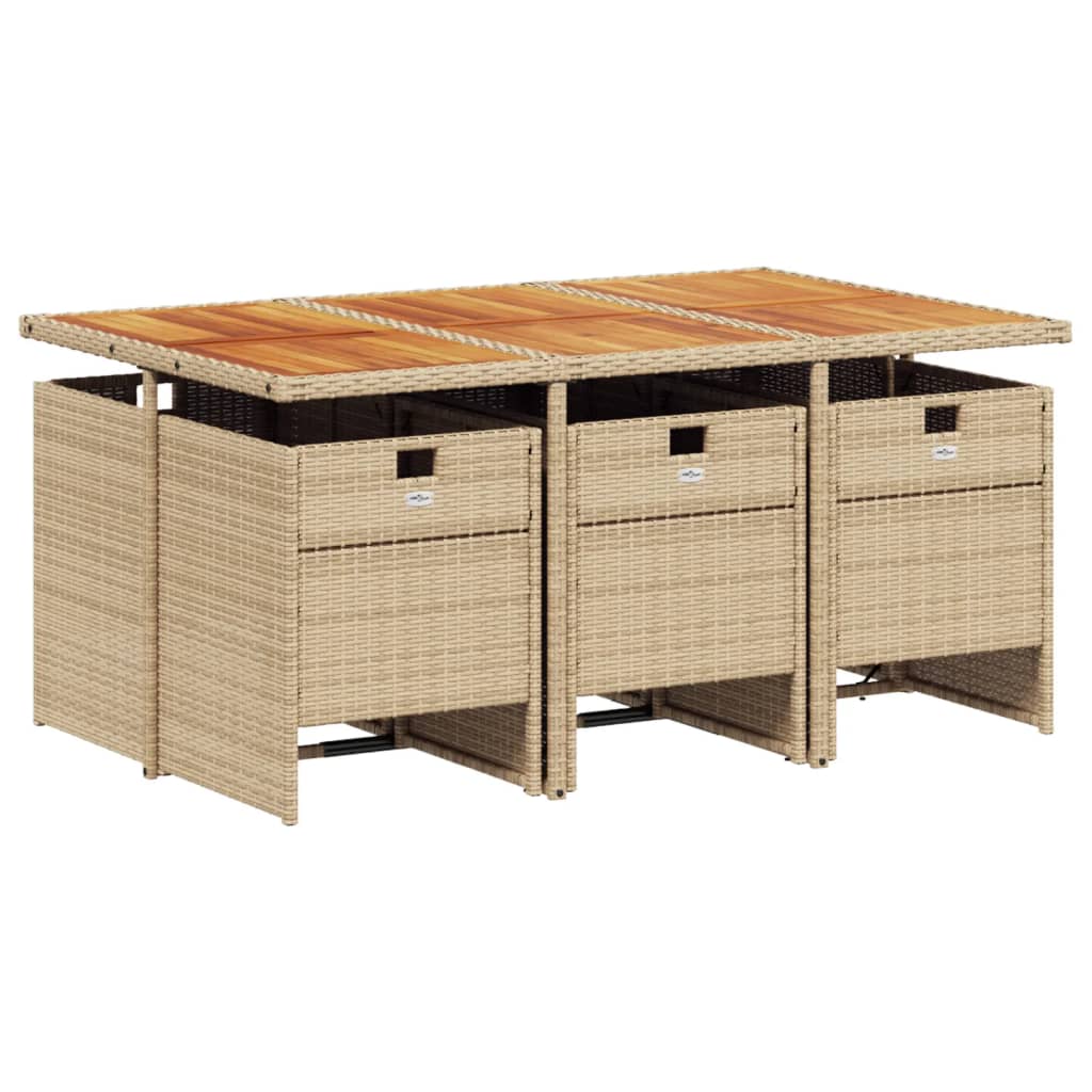 7-delige Tuinset met kussens poly rattan beige is nu te koop bij PeponiXL, paradijselijk wonen!