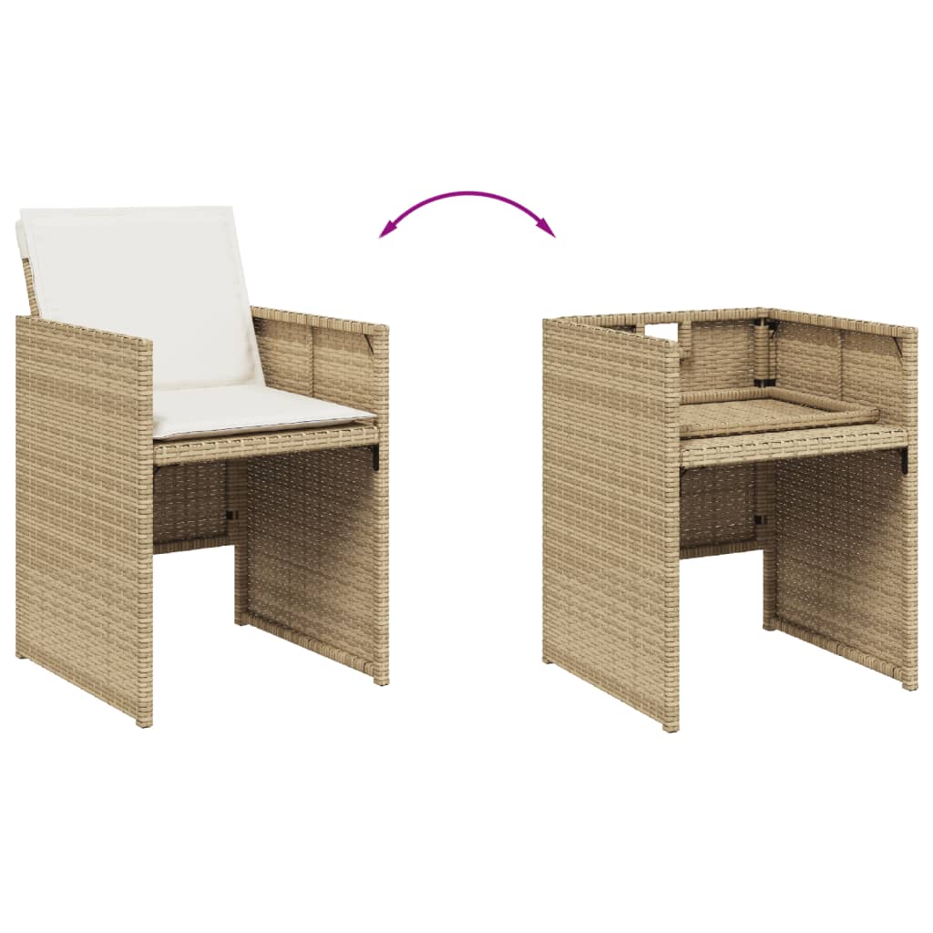 7-delige Tuinset met kussens poly rattan beige is nu te koop bij PeponiXL, paradijselijk wonen!