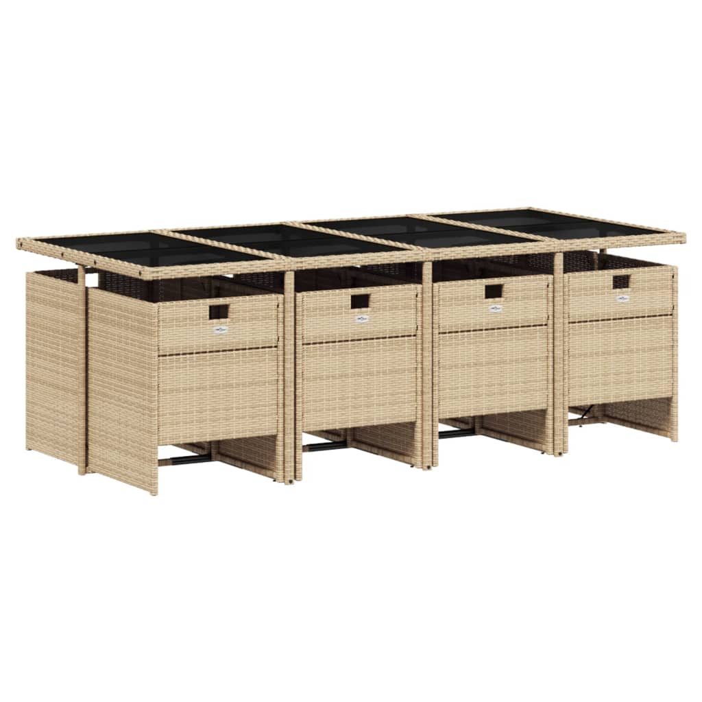 9-delige Tuinset met kussens poly rattan beige is nu te koop bij PeponiXL, paradijselijk wonen!