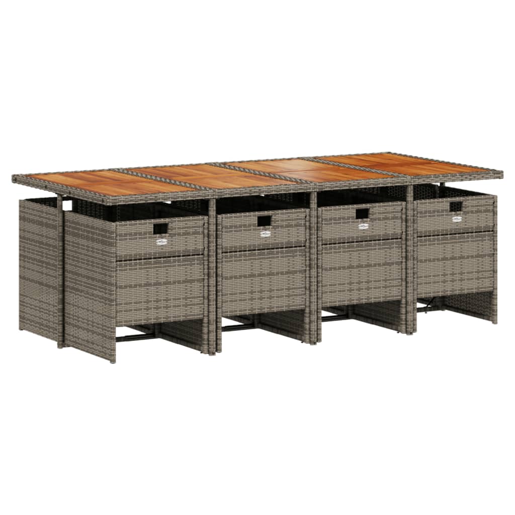 9-delige Tuinset met kussens poly rattan grijs is nu te koop bij PeponiXL, paradijselijk wonen!