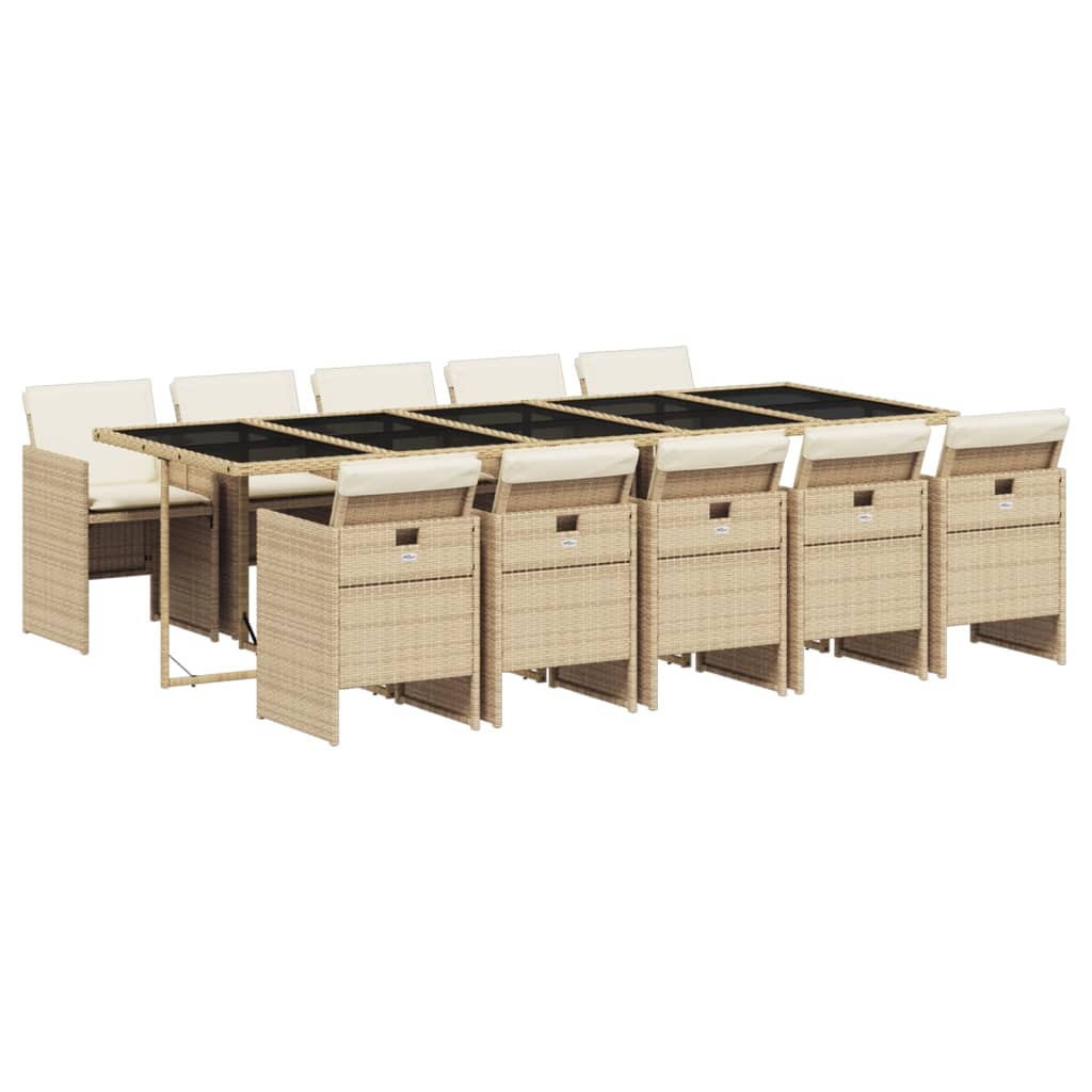 11-delige Tuinset met kussens poly rattan beige is nu te koop bij PeponiXL, paradijselijk wonen!