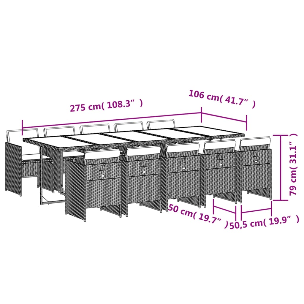 11-delige tuinset met kussens, grijs polyrotan is nu te koop bij PeponiXL, paradijselijk wonen!