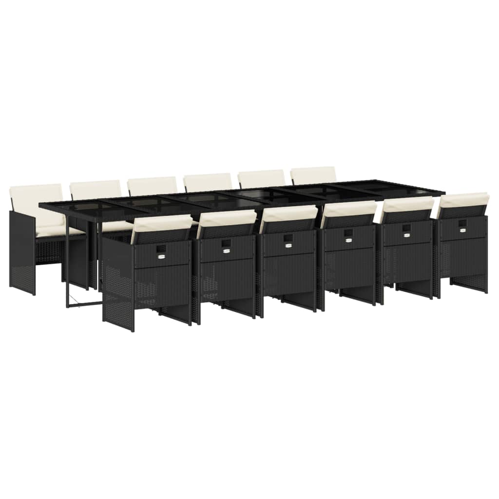 13-delige Tuinset met kussens poly rattan zwart is nu te koop bij PeponiXL, paradijselijk wonen!