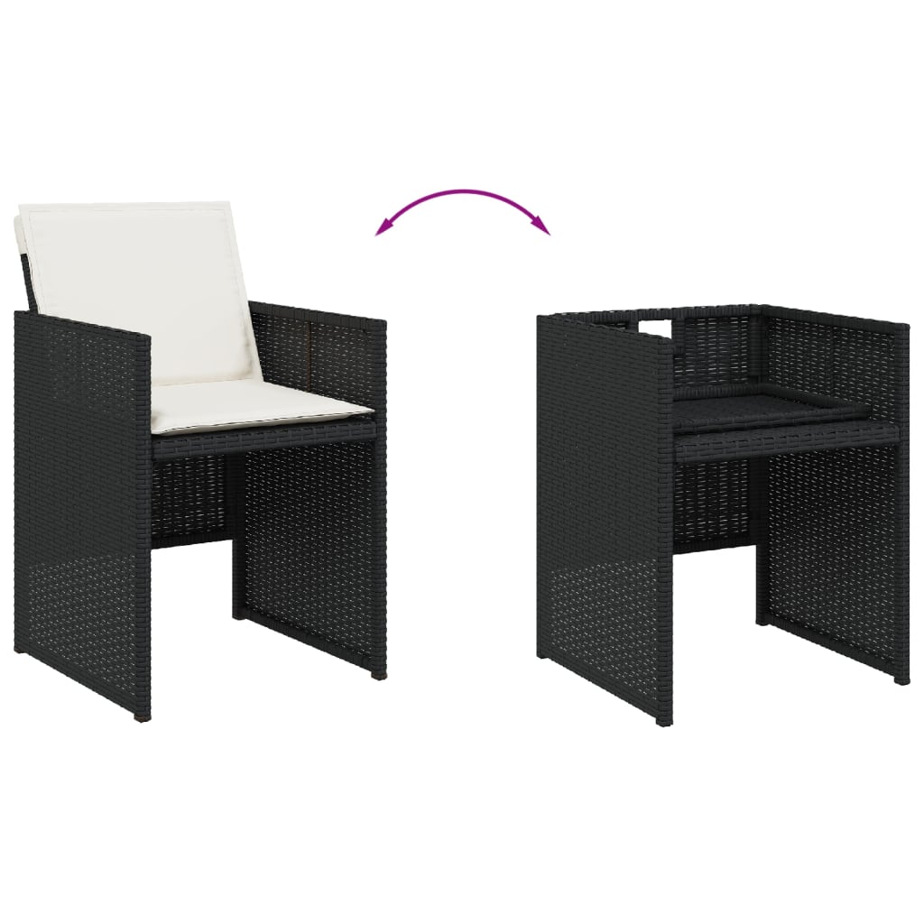 13-delige Tuinset met kussens poly rattan zwart is nu te koop bij PeponiXL, paradijselijk wonen!