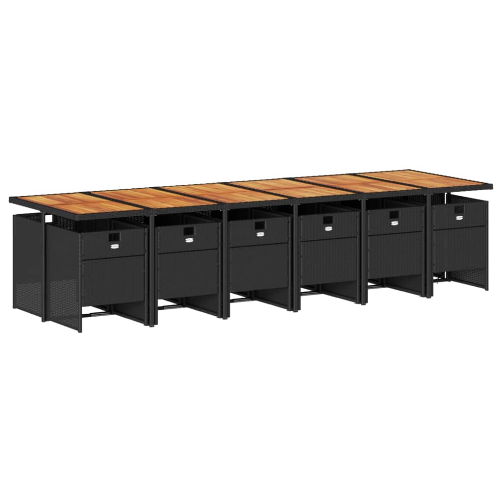 13-delige Tuinset met kussens poly rattan zwart is nu te koop bij PeponiXL, paradijselijk wonen!