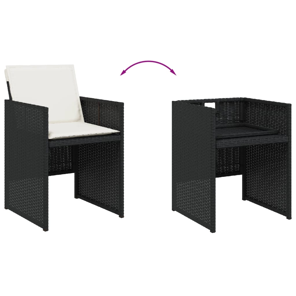 13-delige Tuinset met kussens poly rattan zwart is nu te koop bij PeponiXL, paradijselijk wonen!