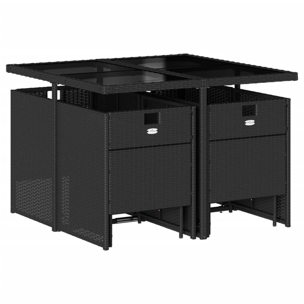 9-delige Tuinset poly rattan zwart is nu te koop bij PeponiXL, paradijselijk wonen!
