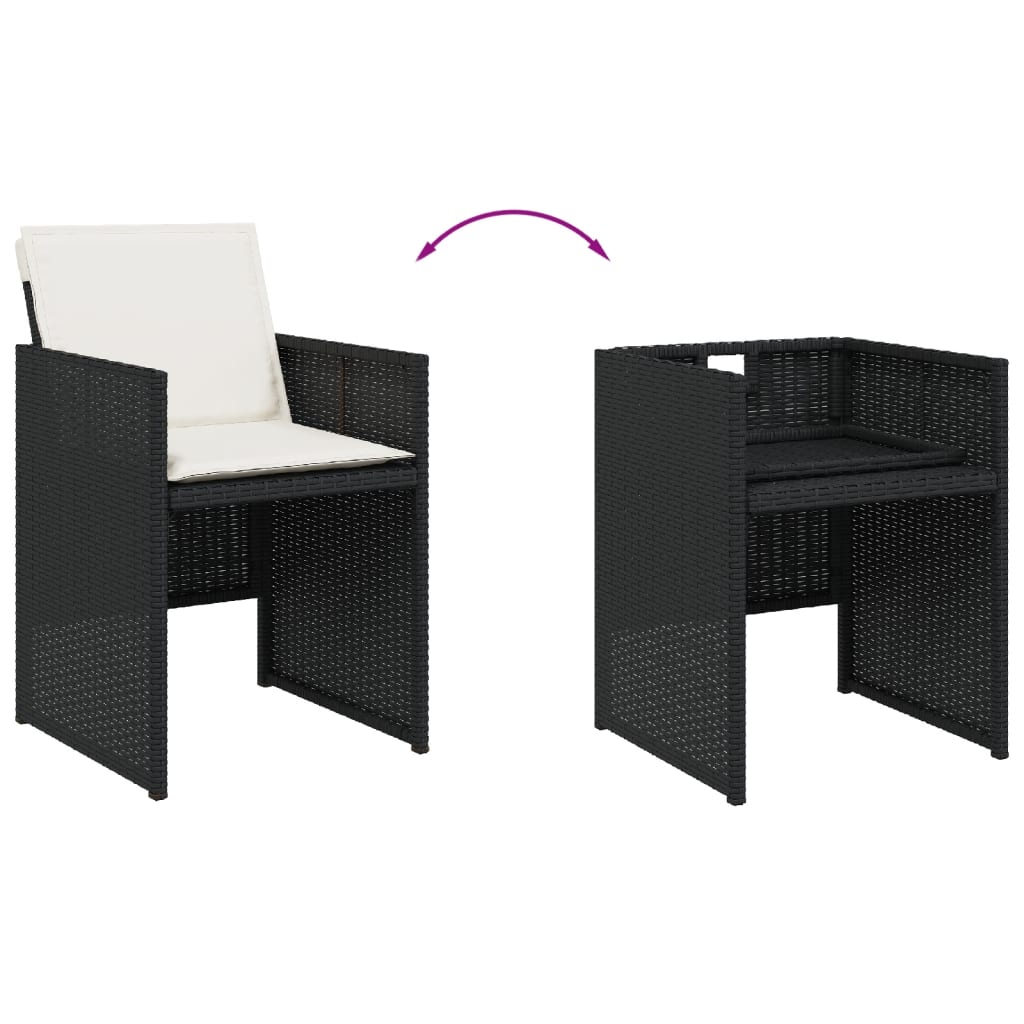 9-delige Tuinset poly rattan zwart is nu te koop bij PeponiXL, paradijselijk wonen!
