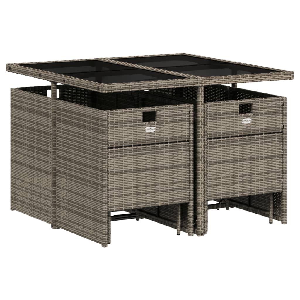 9-delige Tuinset met kussens poly rattan grijs is nu te koop bij PeponiXL, paradijselijk wonen!
