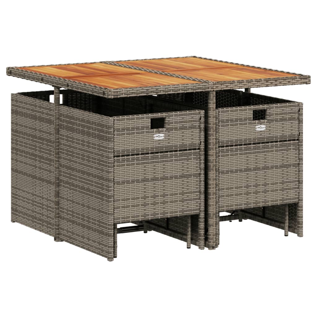 9-delige Tuinset met kussens poly rattan grijs is nu te koop bij PeponiXL, paradijselijk wonen!