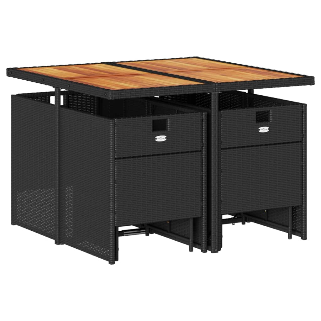 9-delige Tuinset poly rattan zwart is nu te koop bij PeponiXL, paradijselijk wonen!