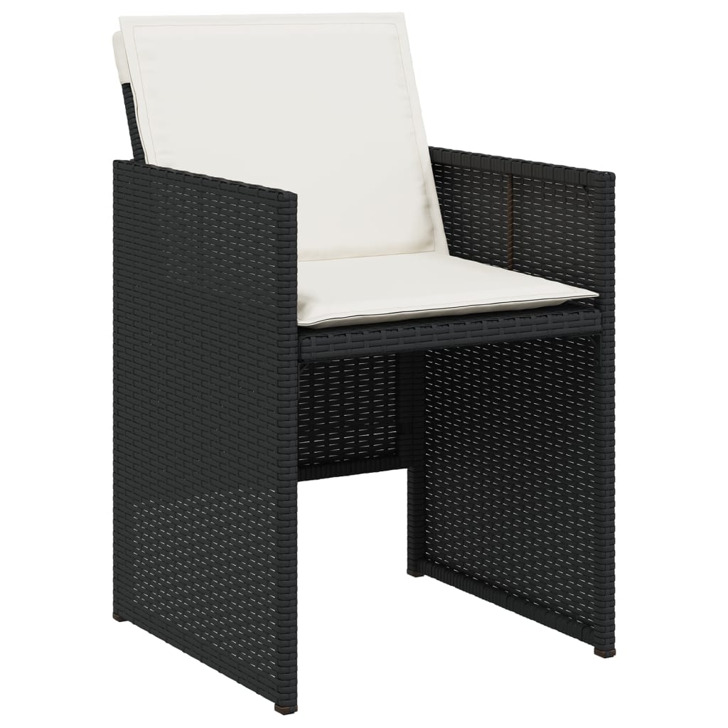 11-delige Tuinset met kussens poly rattan zwart is nu te koop bij PeponiXL, paradijselijk wonen!